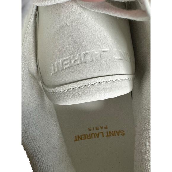 Saint Laurent NIB SL/61 Lace-Up Leather Sneakers in White Size 37.5 - Picture 9 of 16